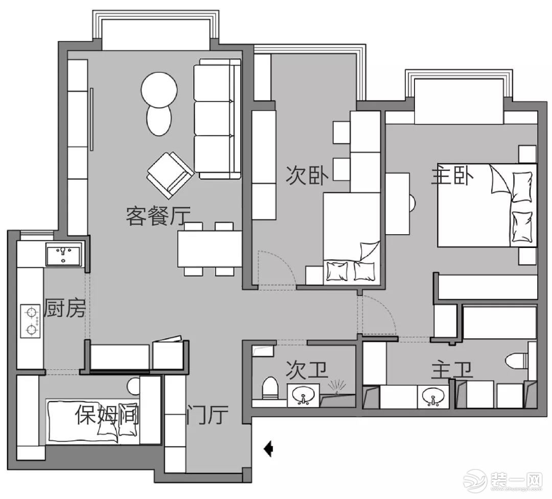 家为腾出亲子活动空间 梳妆台移进卫生间   这套房子的业主是一对刚有